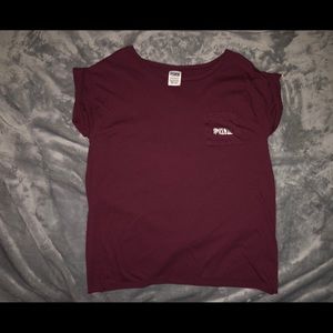 PINK Short Sleeve Crop Top